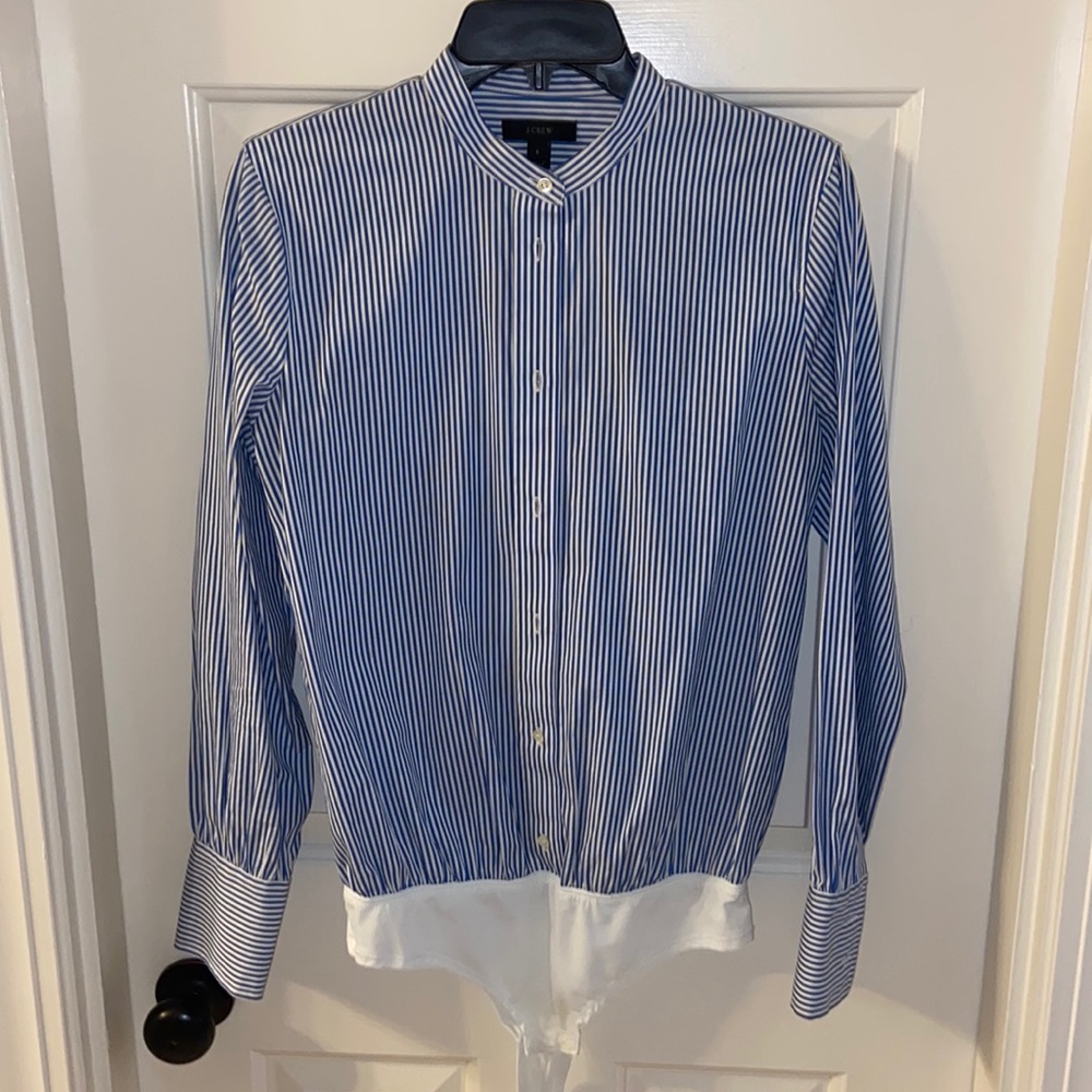 J. Crew cotton stretch striped bodysuit